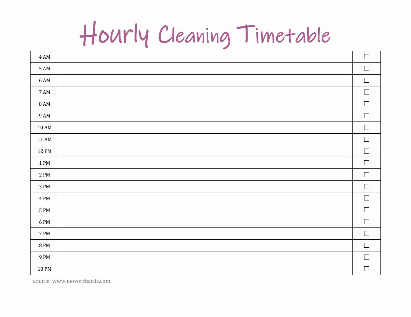 Cleaning Timetable Template Word Cleaning Timetable Template Word