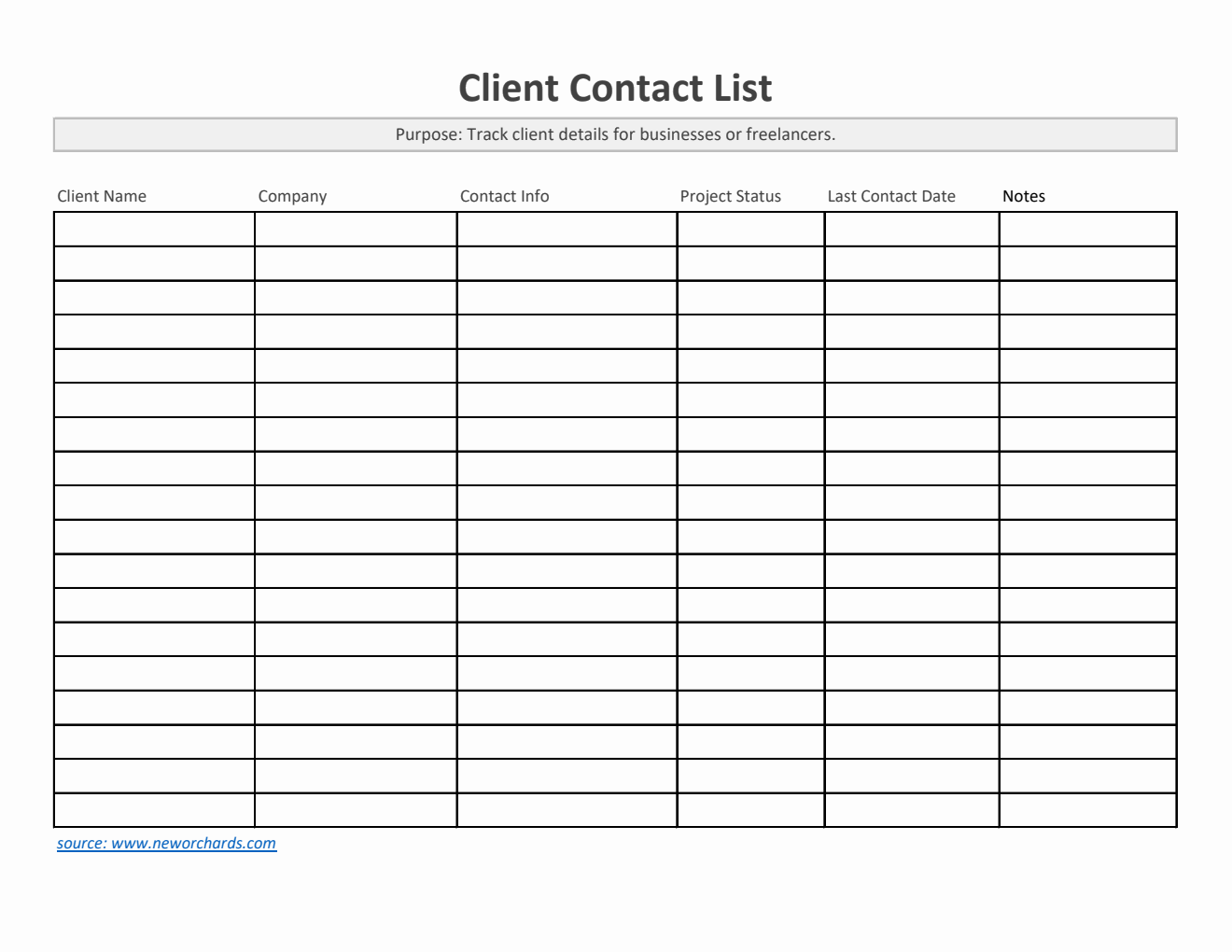 Free Contact List Templates (PDF, Word, Excel)