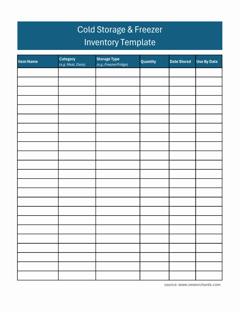 Free Cold Storage And Freezer Inventory Templates (PDF, Word, Excel)