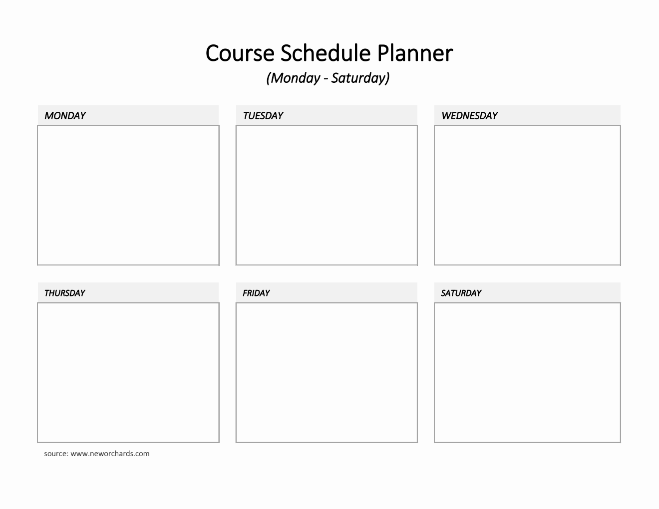 Free Class Schedule Planner Templates (PDF, Word, Excel)
