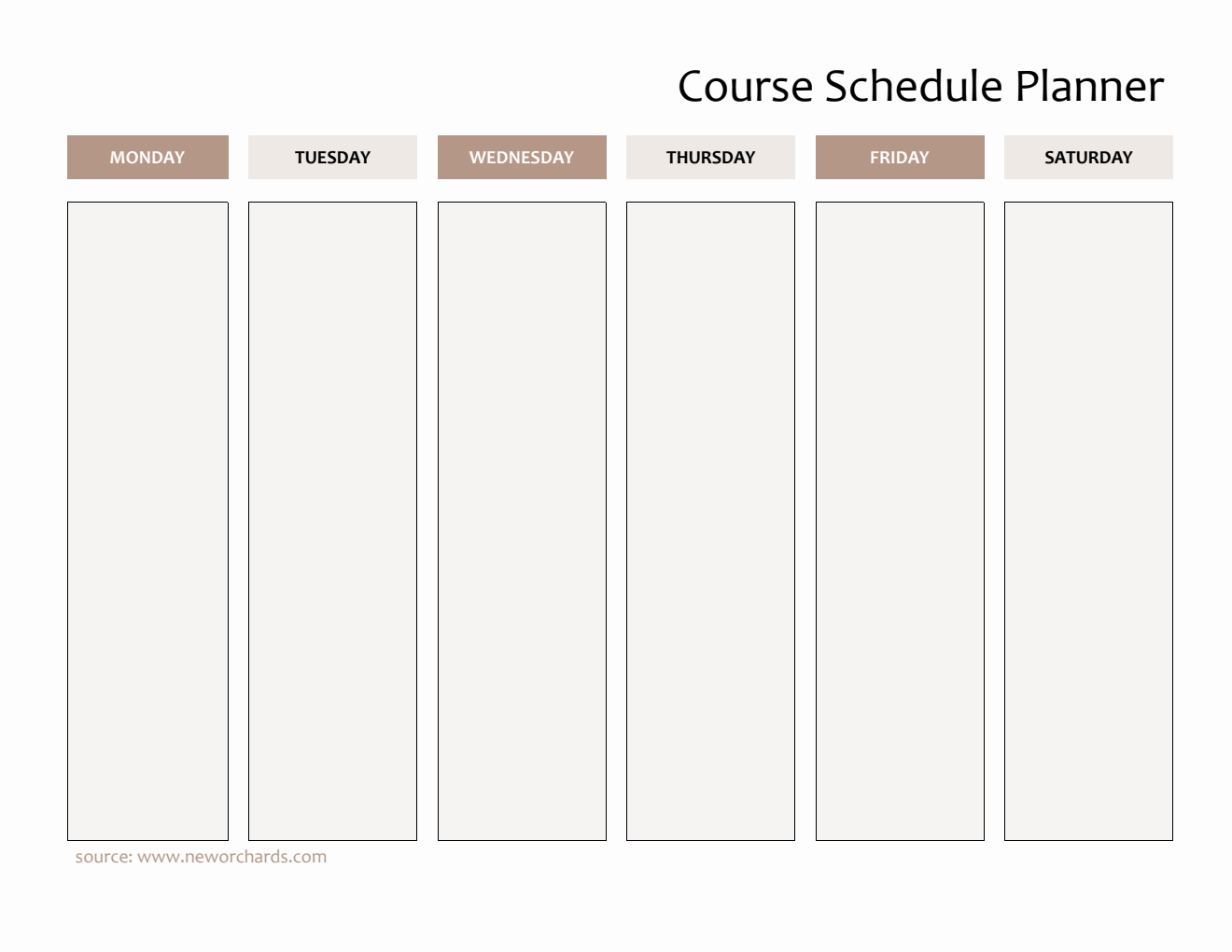 Free Course Schedule Planner Templates (PDF, Word, Excel)