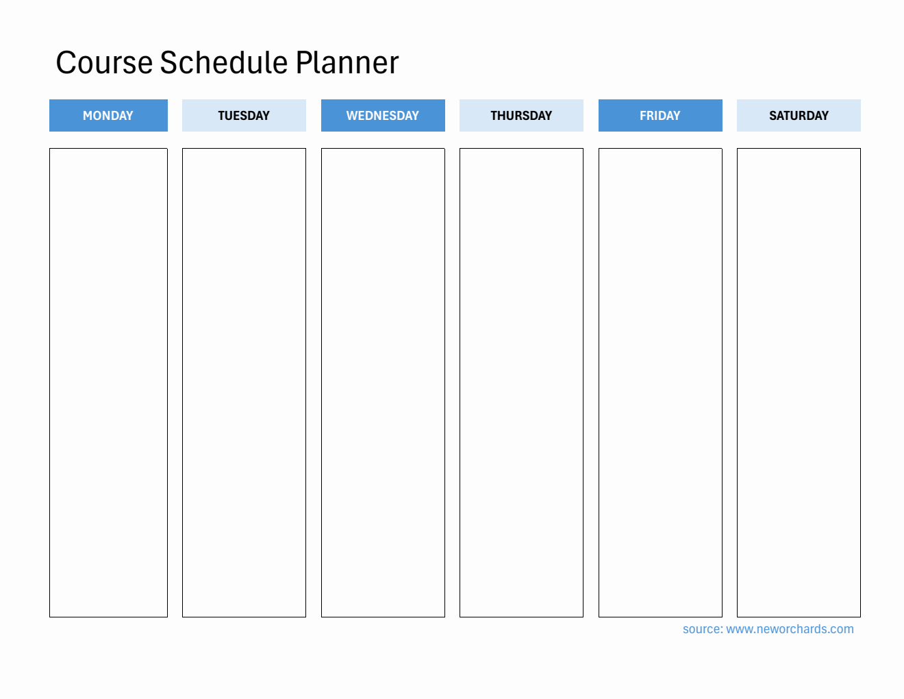 Course Schedule Planner  in Word