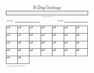 Word 30-Day Challenge Template (With Pre-Filled Days)