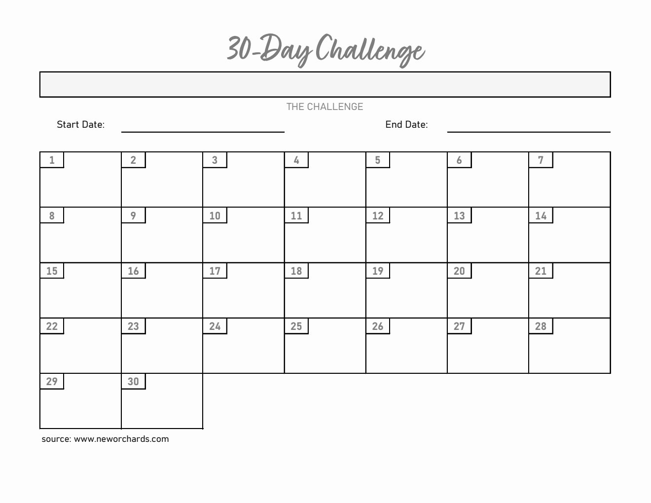 Excel 30-Day Challenge Template (With Pre-Filled Days)