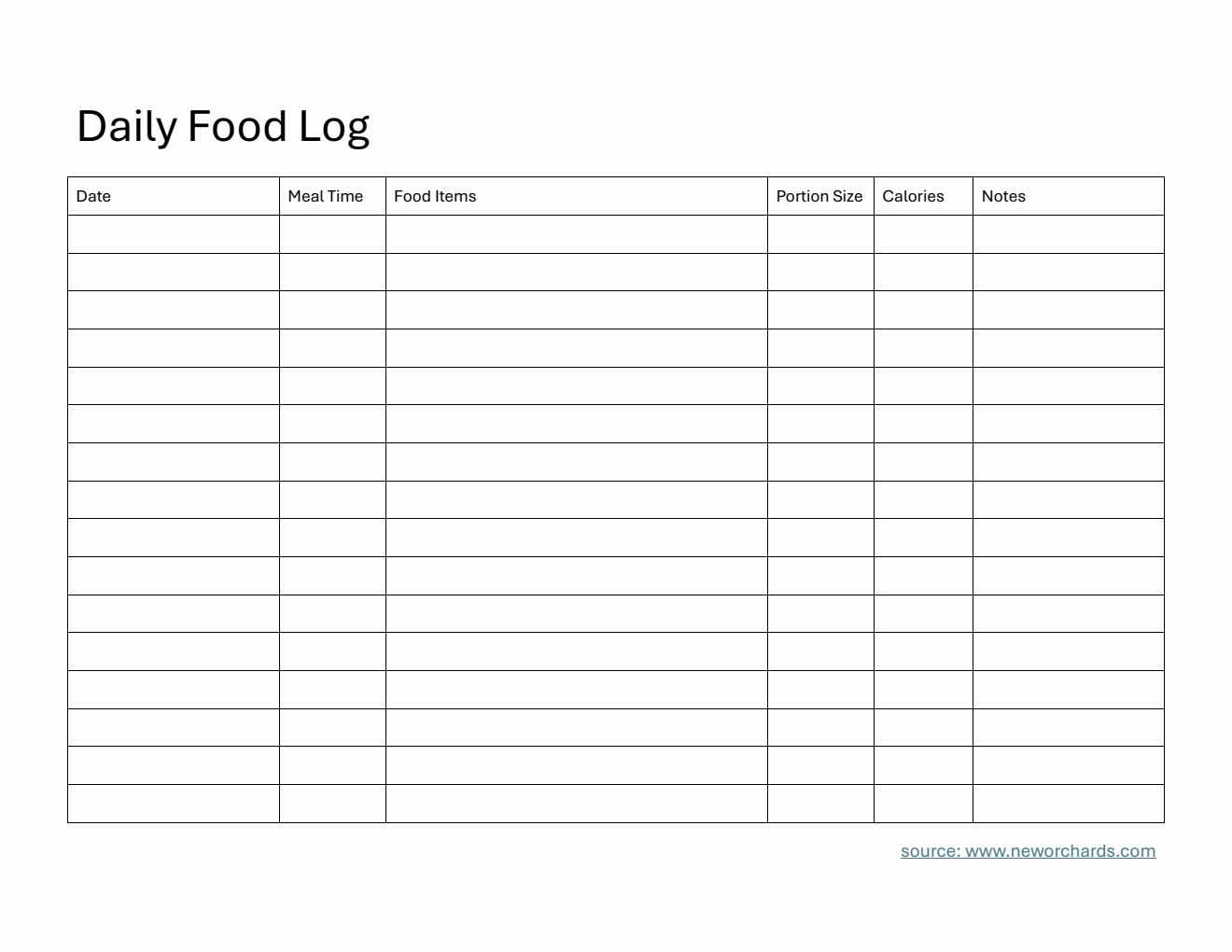 Free Food Log Templates (PDF, Word, Excel)