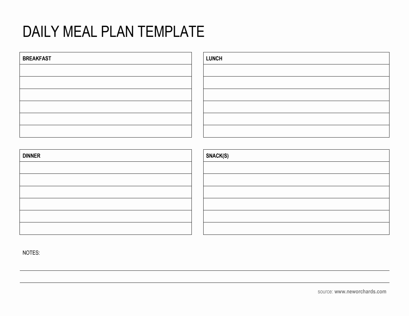 Printable Daily Meal Plan Template In PDF Printable Daily Meal Plan Template In PDF