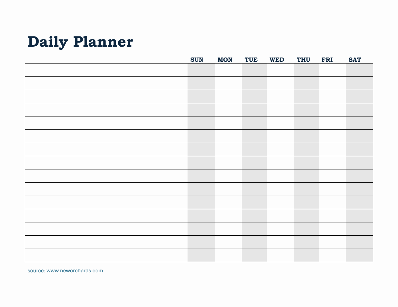 Daily Planner and Checklist Template in Word (Simple)
