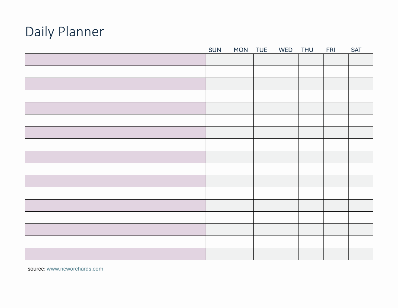Daily Planner and Checklist Template in Word (Basic)