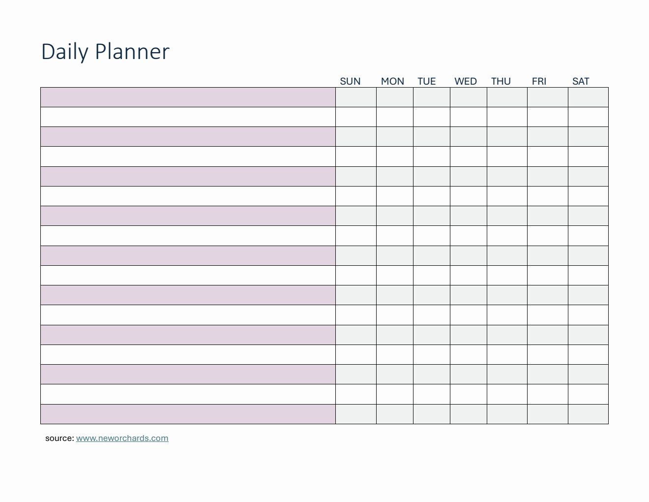 Free Daily Planner and Checklist Template in Word  (Basic)