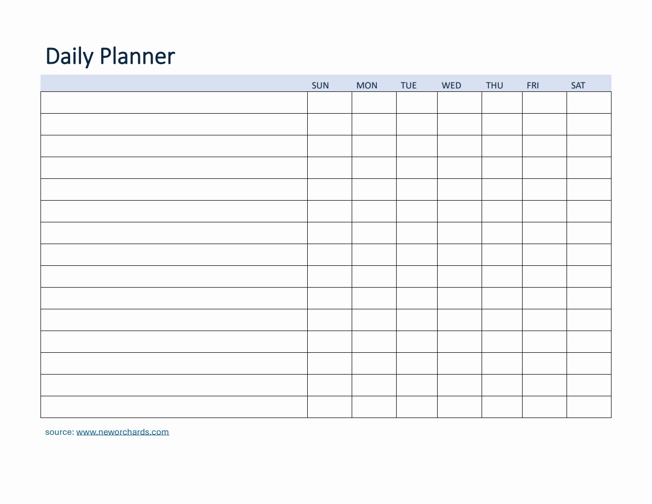 Free Word Daily Checklist Templates