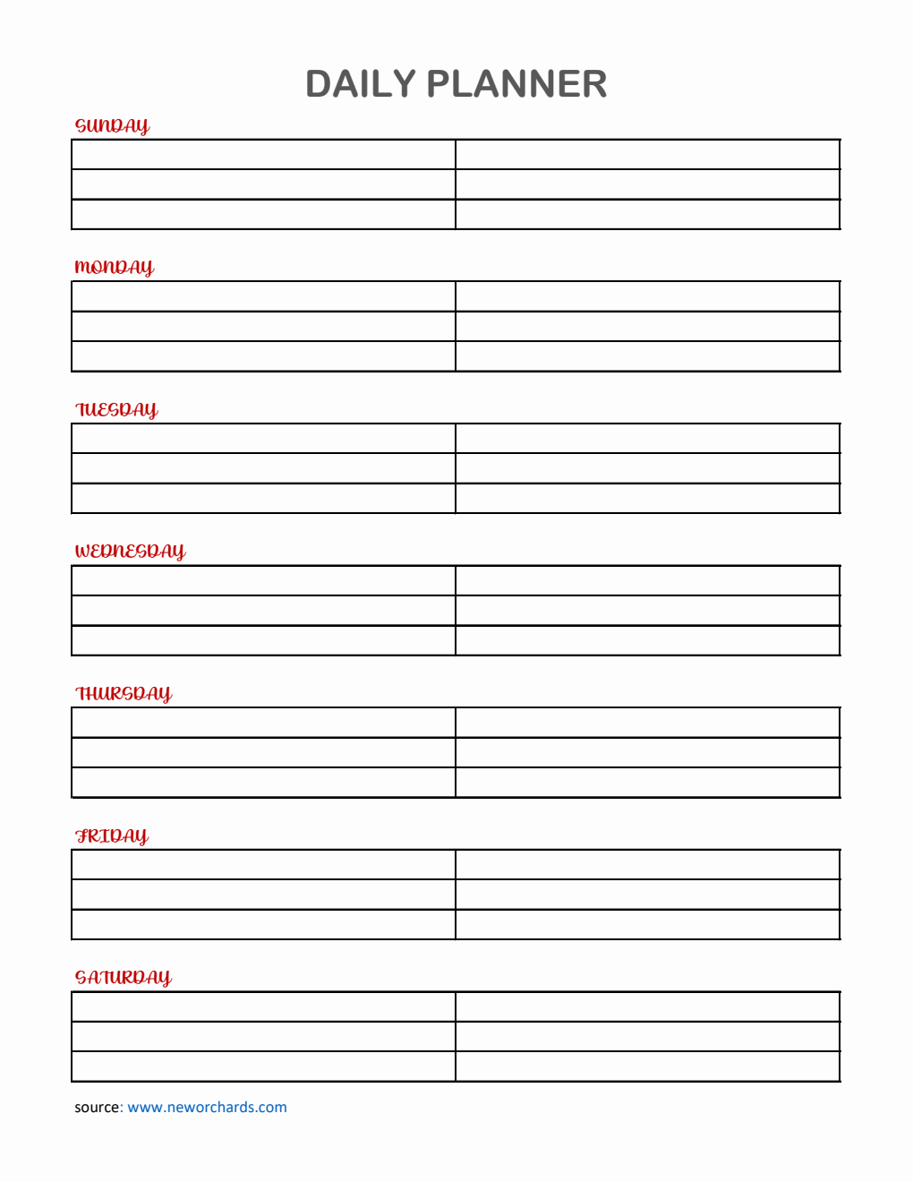 Free Excel Daily Checklist Templates