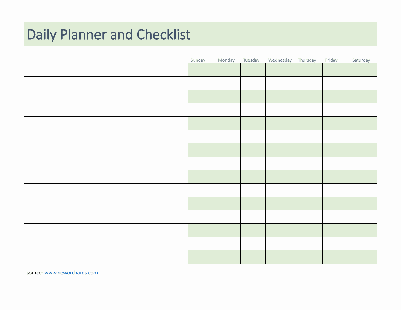 Daily Planner and Checklist Template in Word (Downloadable)