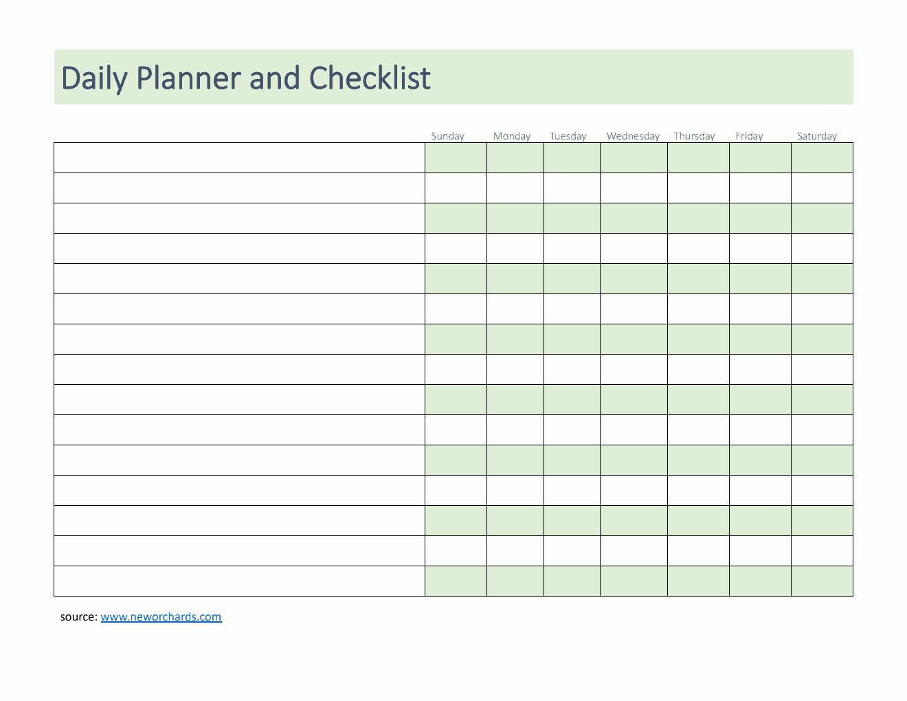 Free Word Daily Checklist Templates