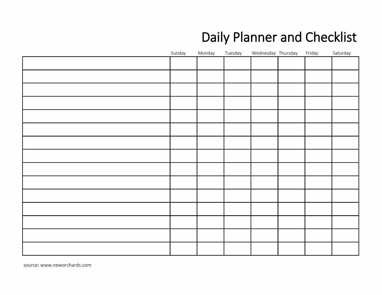 Free Excel Daily Checklist Templates