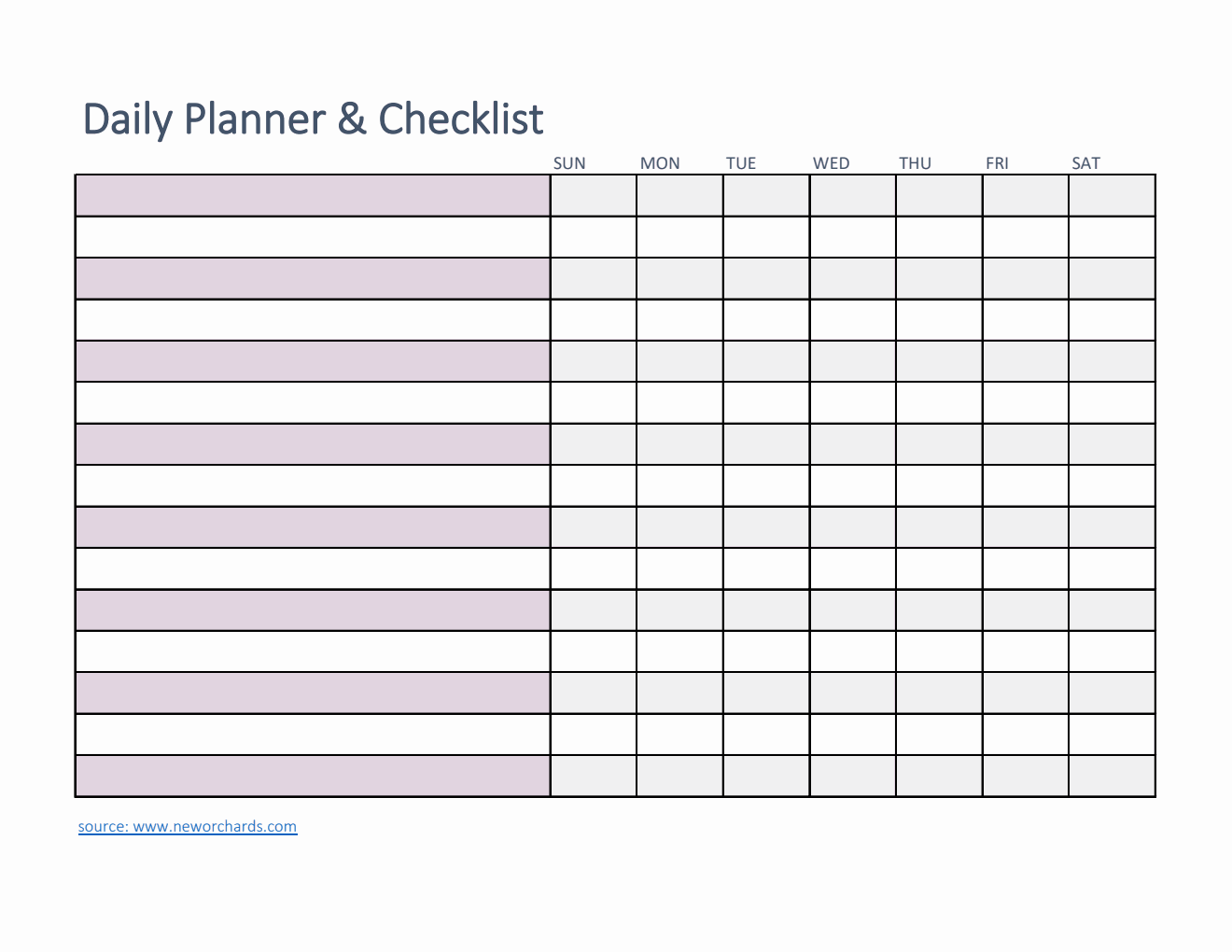 Free Excel Daily Checklist Templates