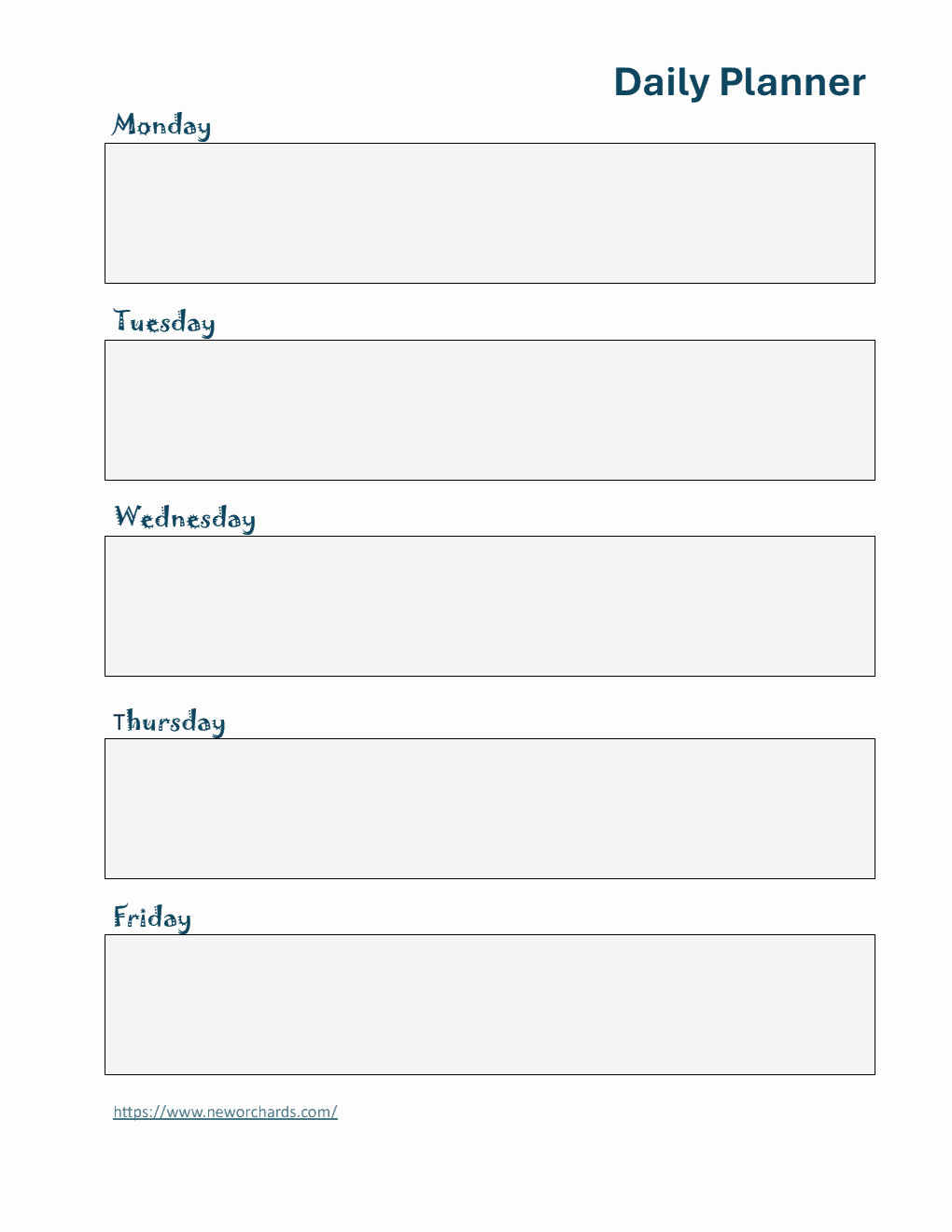 Free Printable Daily Planner Template in Word