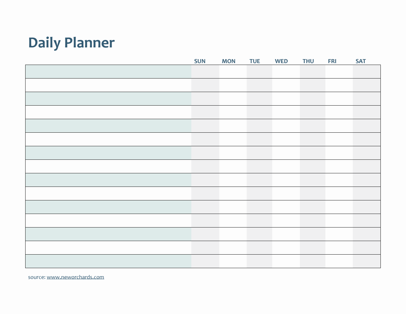 Free Customizable  Daily Planner Template in Word