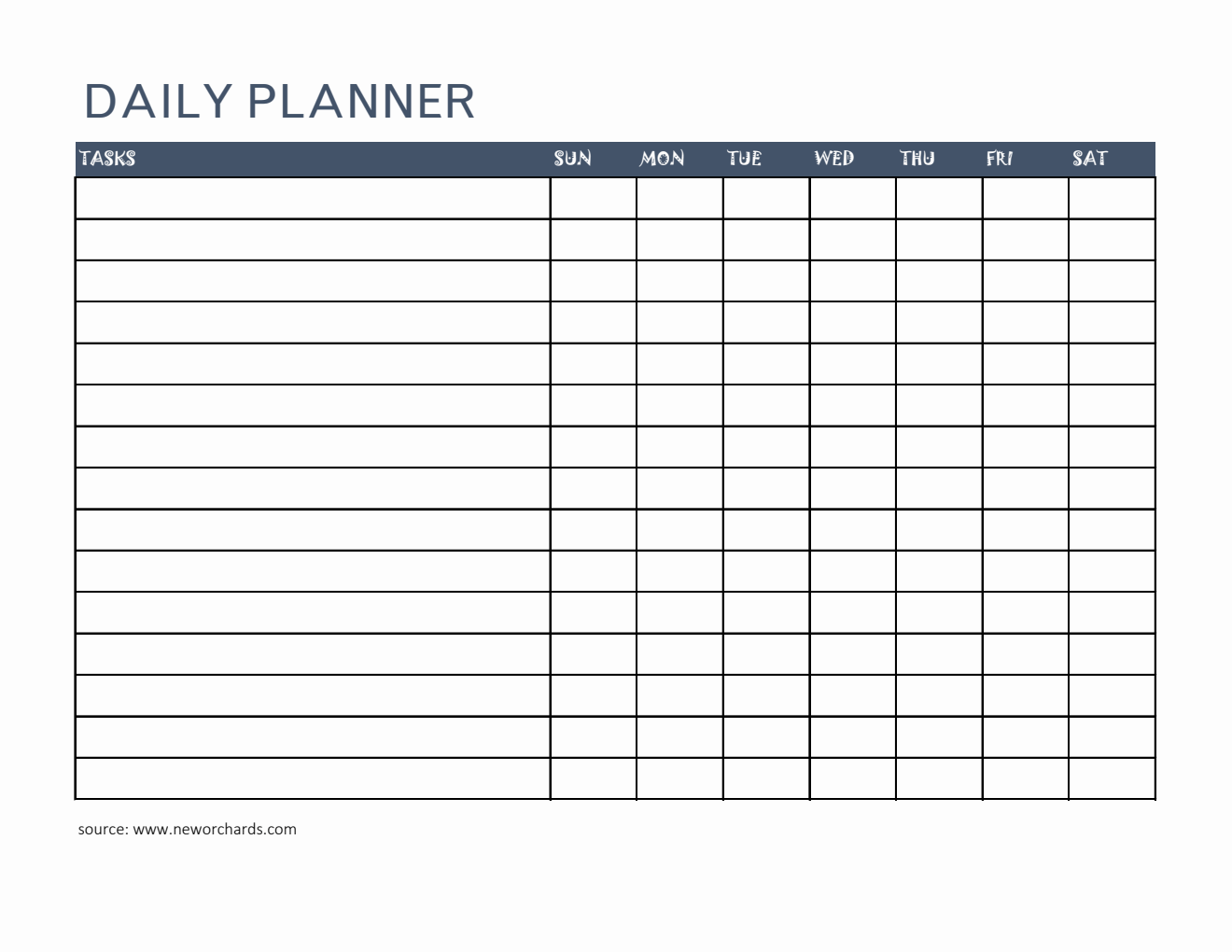 Free Printable  Daily Planner Template in Excel