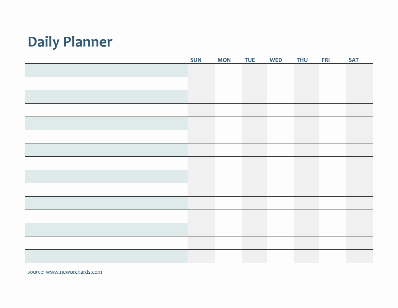 Daily Planner Template Customizable in PDF