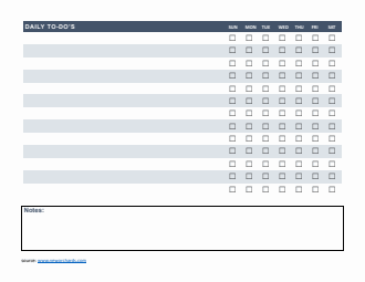 Free Blank Daily To-Do List Template Word
