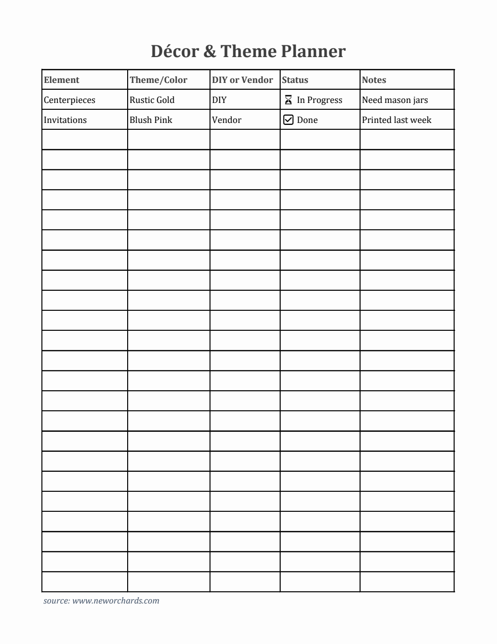 Free Excel Event Planning Templates