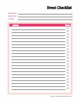 Customizable Event Planner Checklist Template Word