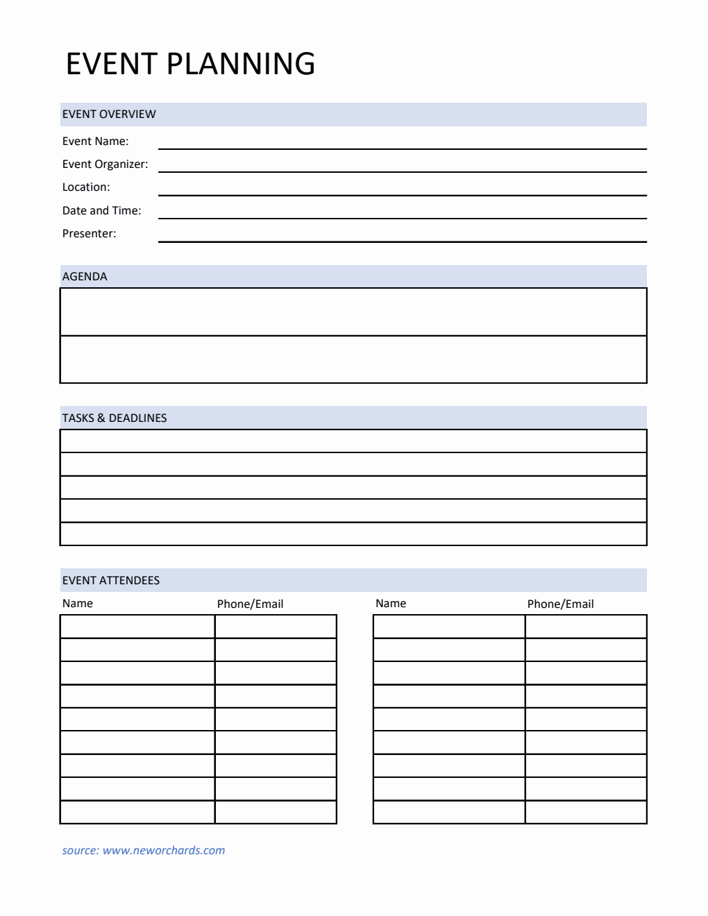 Event File Template Free Excel Event Planning Templates
