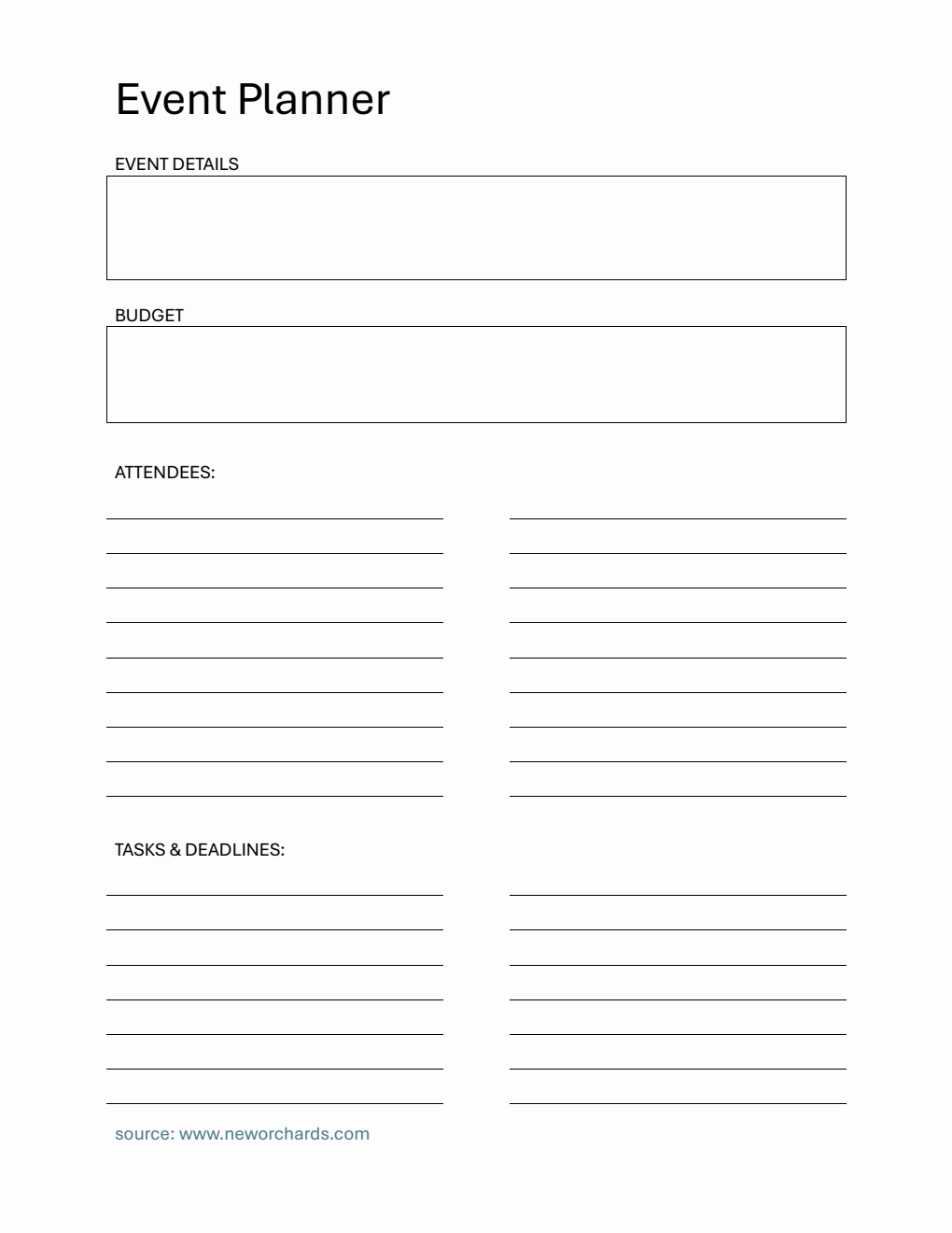 Event Planner Template Word Event Planner Template Word