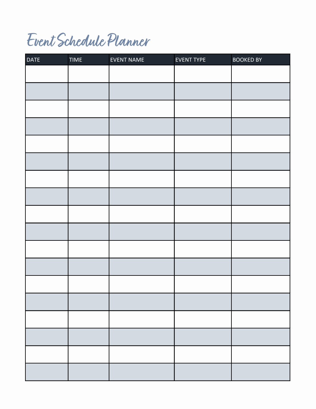 Free Excel Event Planning Templates