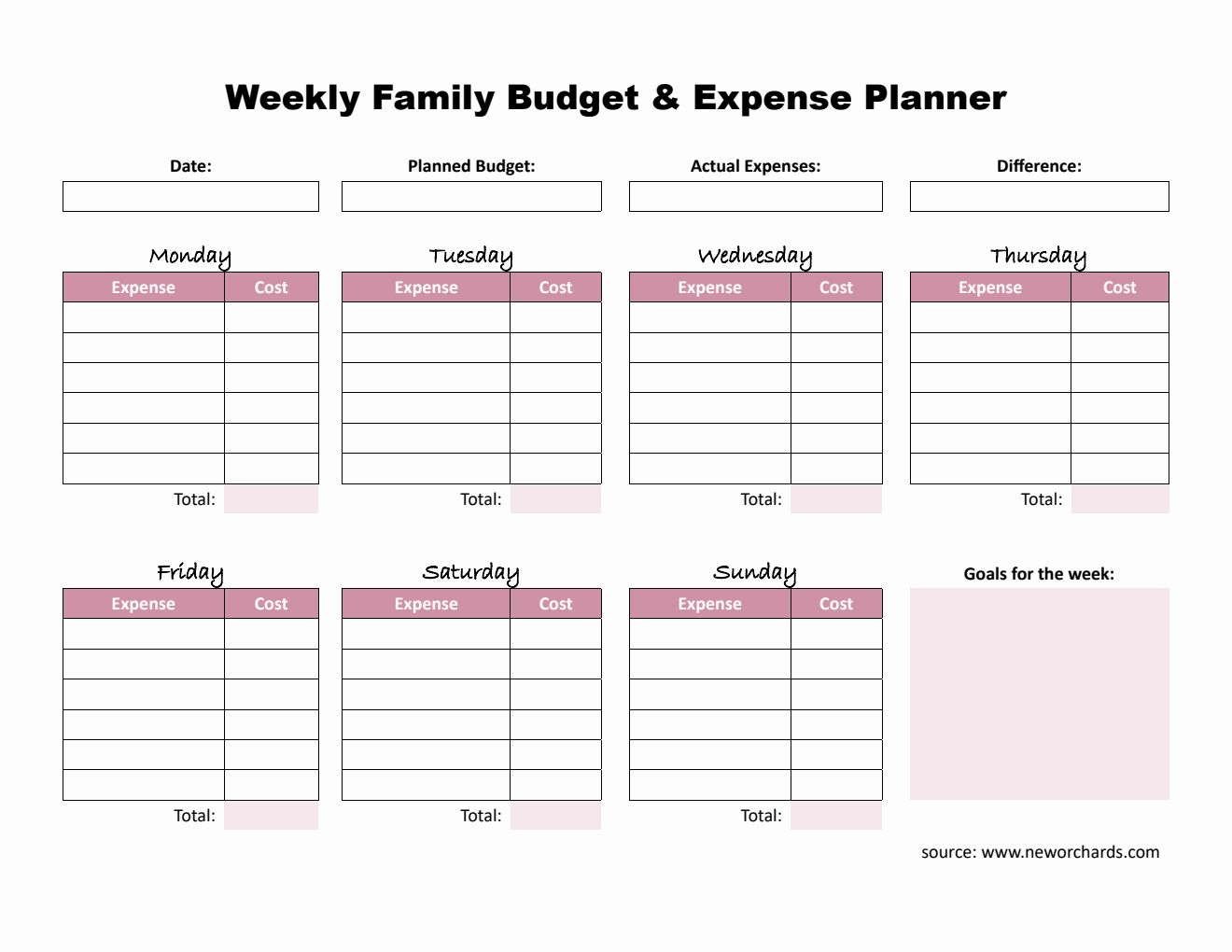 Family Budget Planner in PDF to Keep Your Household Finances on Track