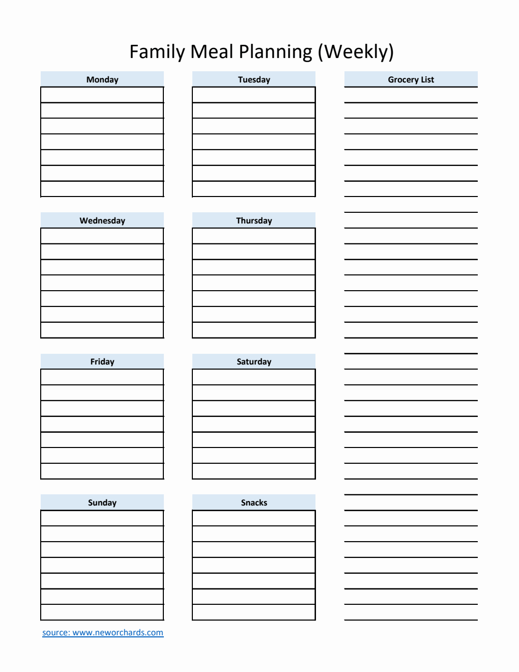 Free Meal Planner Templates (PDF, Word, Excel)