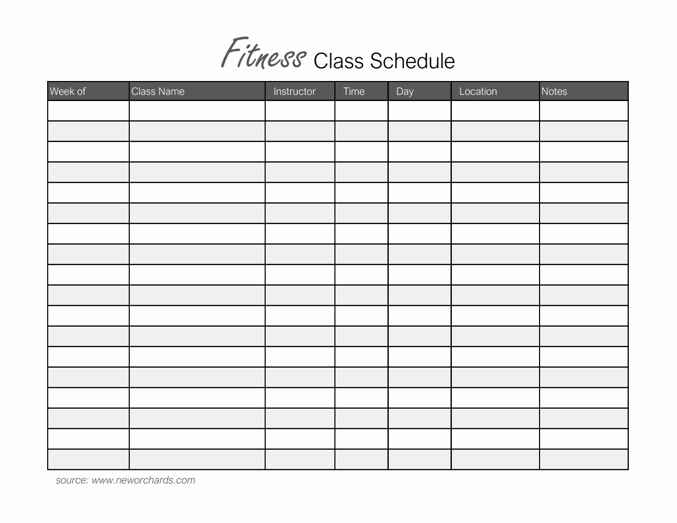 Editable Fitness Class Schedule Template In Excel editable-fitness-class-schedule-template-in-excel