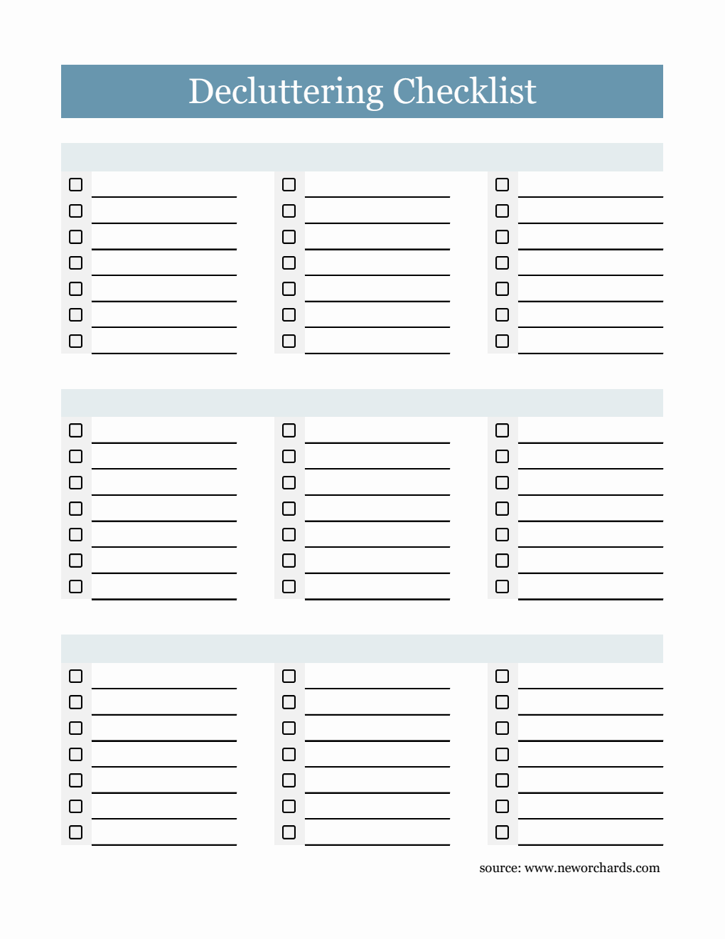 Free Decluttering Templates (PDF, Word, Excel)