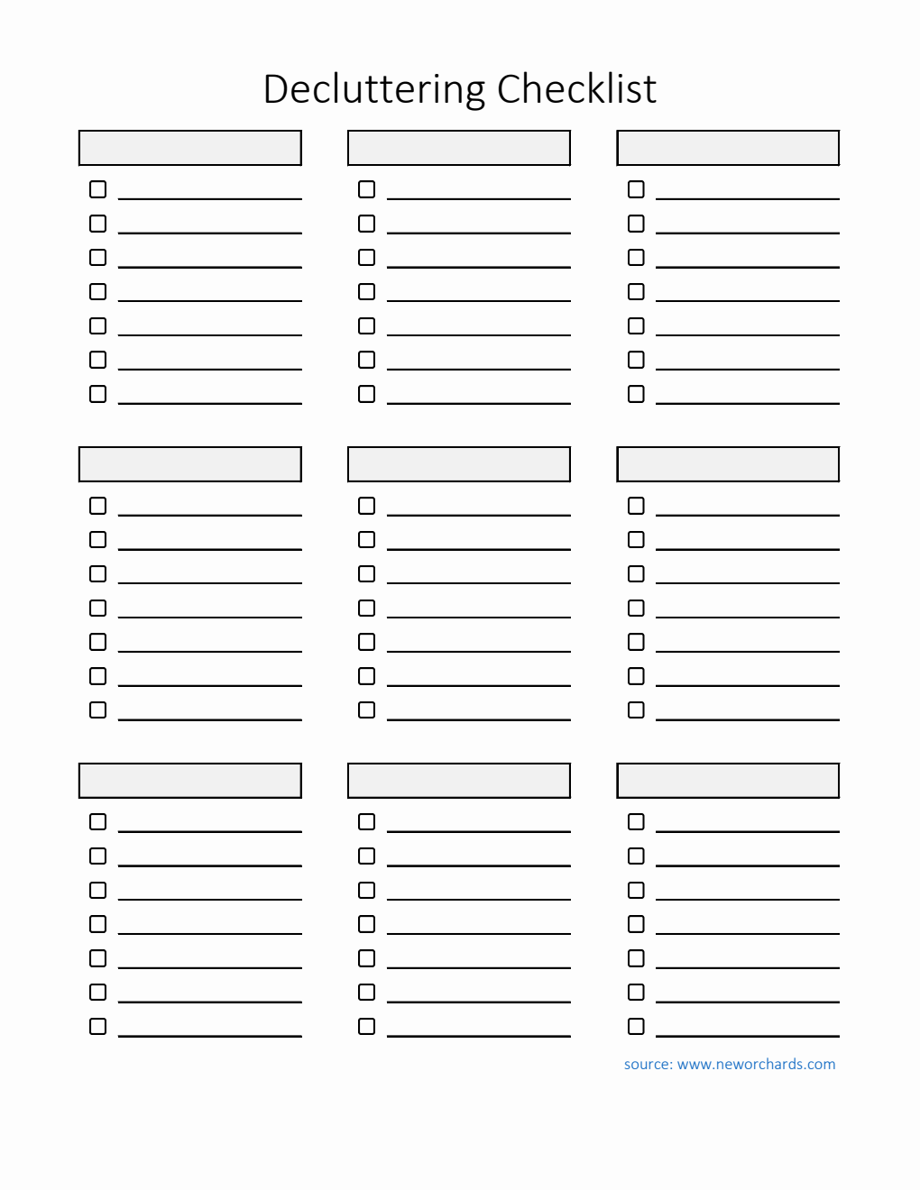 Free Decluttering Checklist Templates (PDF, Word, Excel)