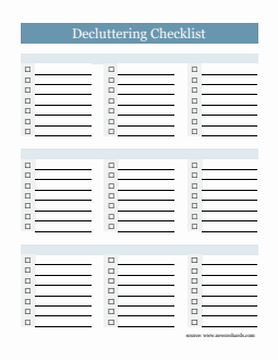 Decluttering Checklist Template in Word (Customizable)