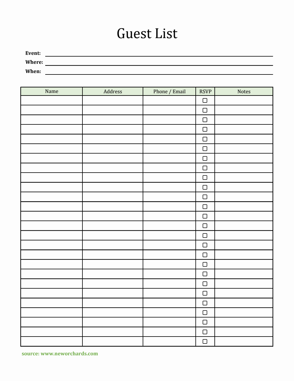 Free Excel Event Planning Templates