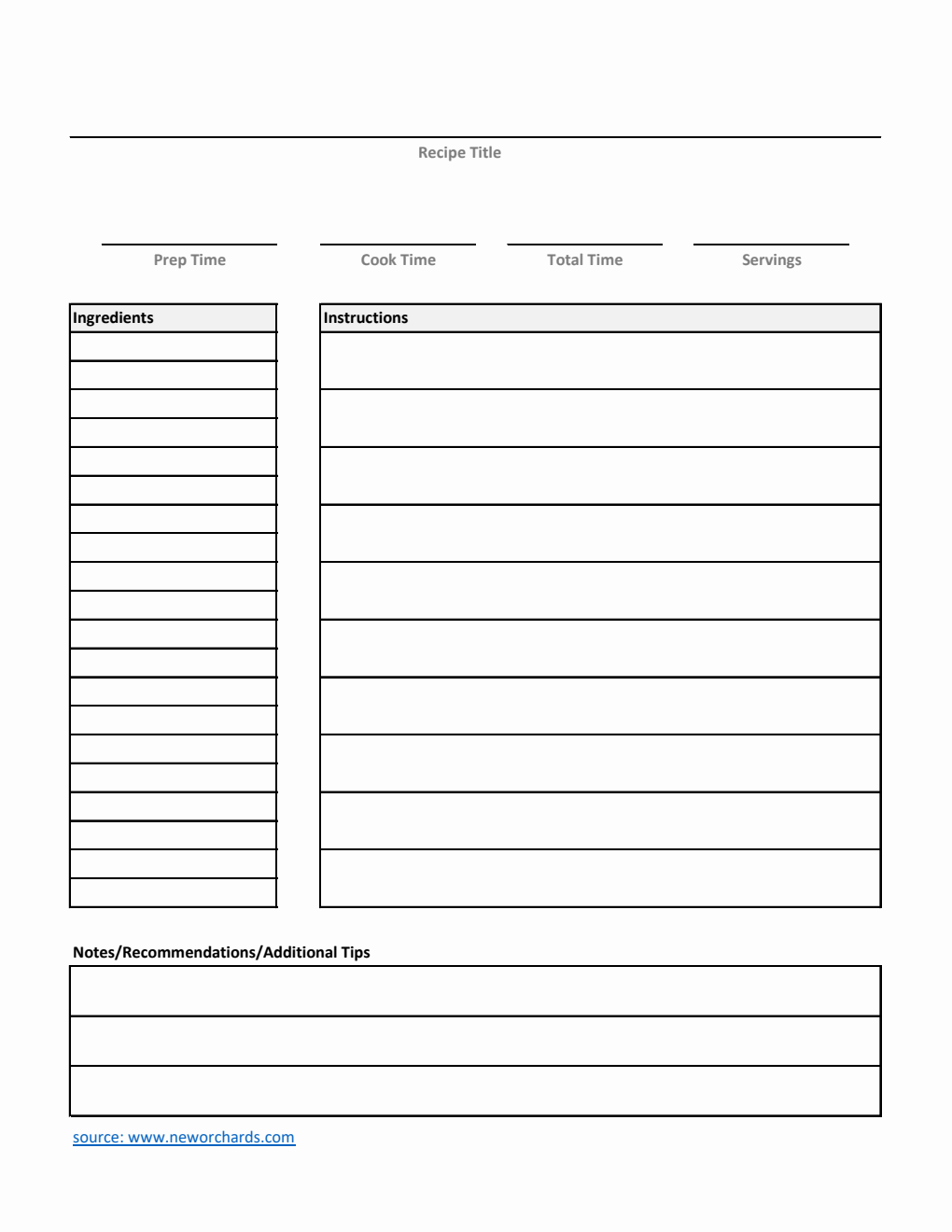 Free Cooking Templates PDF Word Excel Free cooking templates pdf word excel