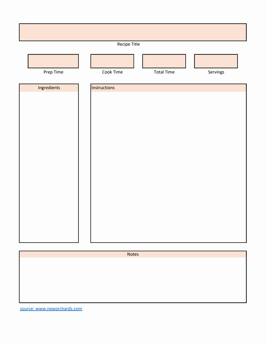 Recipe Card | Free to Download in Excel (Customizable)