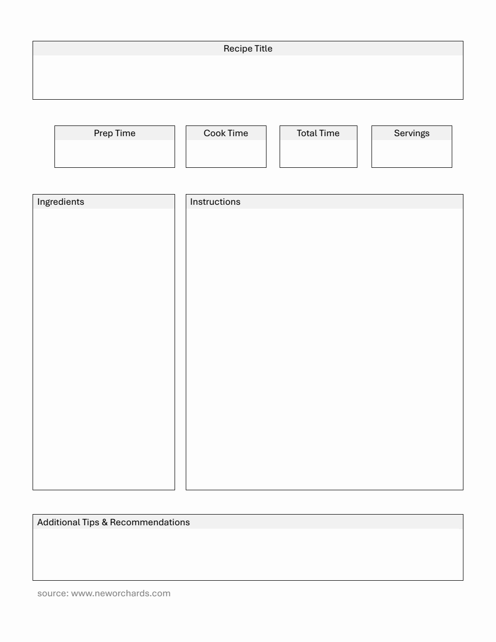 Free Recipe Card Templates (PDF, Word, Excel)