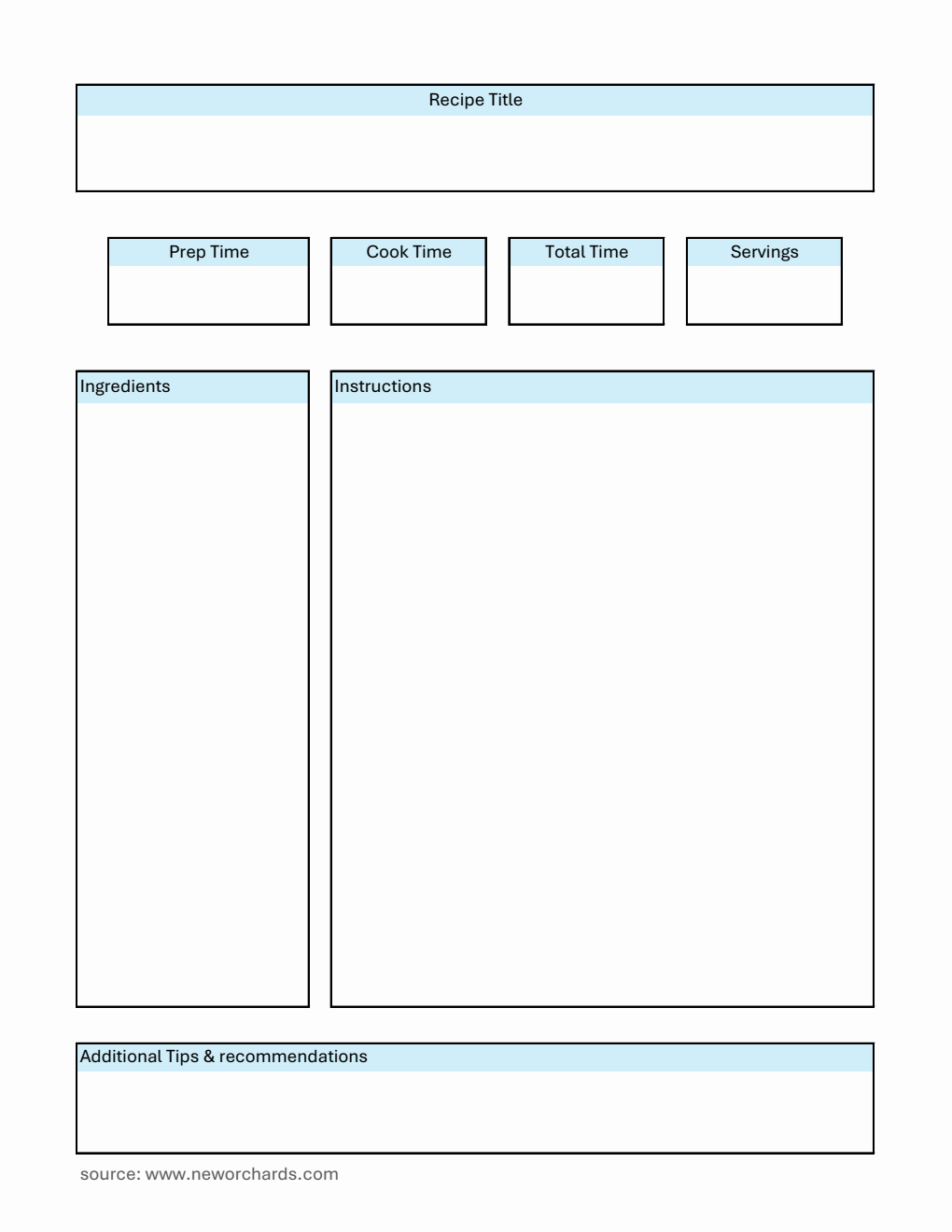 Free Recipe Card Templates (PDF, Word, Excel)
