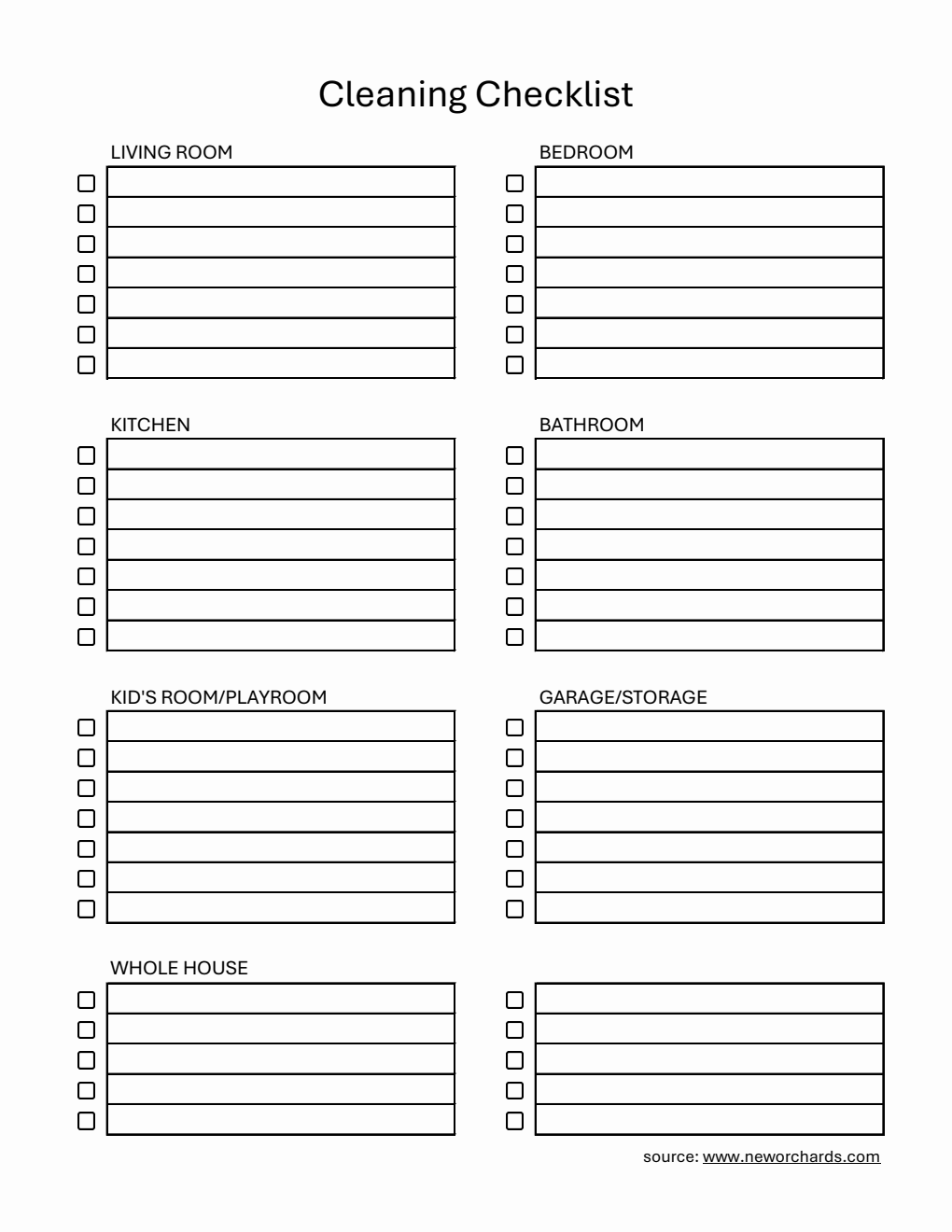 Free Cleaning Checklist Templates (PDF, Word, Excel)
