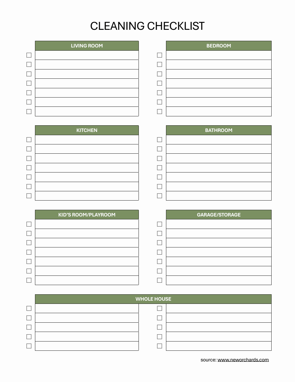  Cleaning Checklist | Free to Download and Customize in PDF