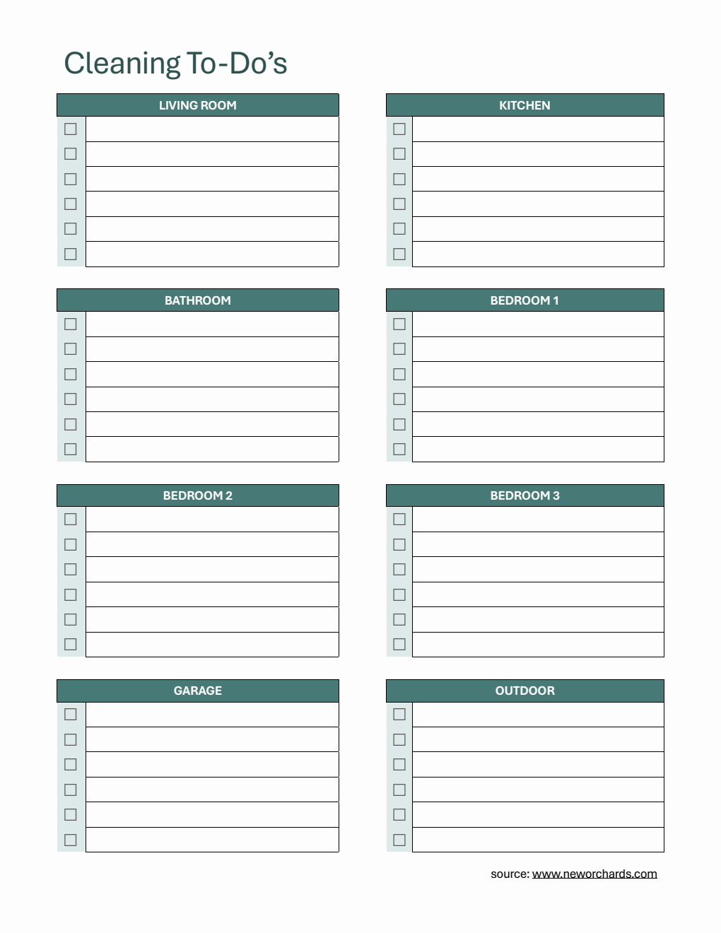 Free Room By Room Cleaning Checklist Templates PDF Word Excel free-room-by-room-cleaning-checklist-templates-pdf-word-excel