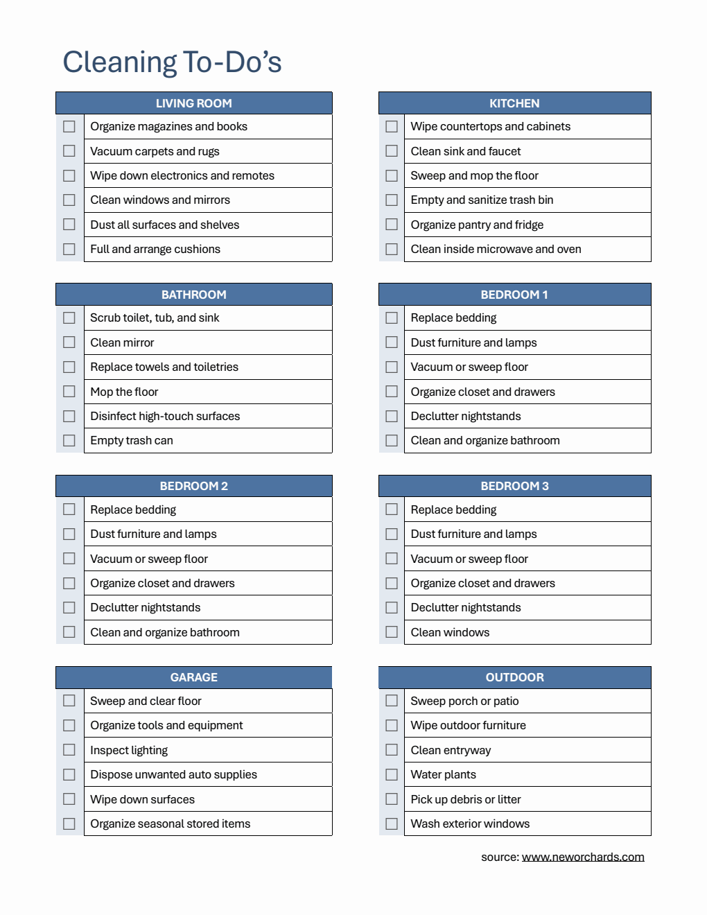 Cleaning To-Do Template | Free Word Download