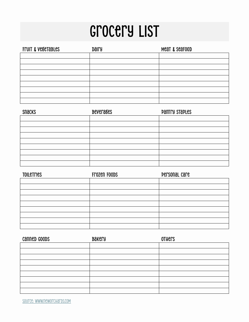 Free Shopping List Templates PDF Word Excel Free shopping list templates pdf word excel