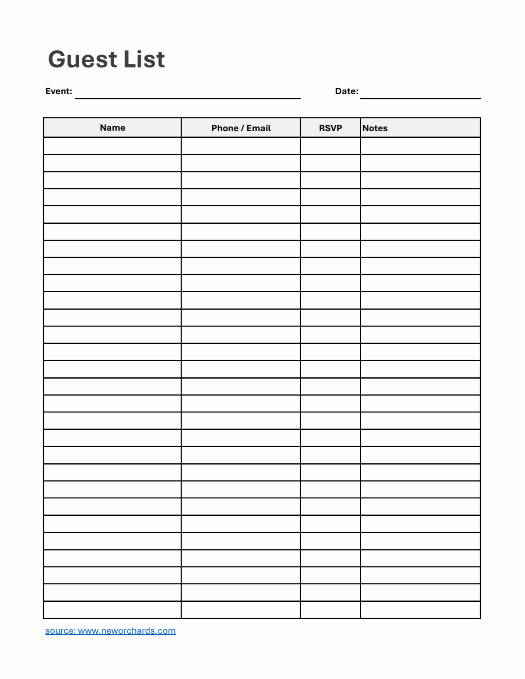 Free Excel Event Planning Templates