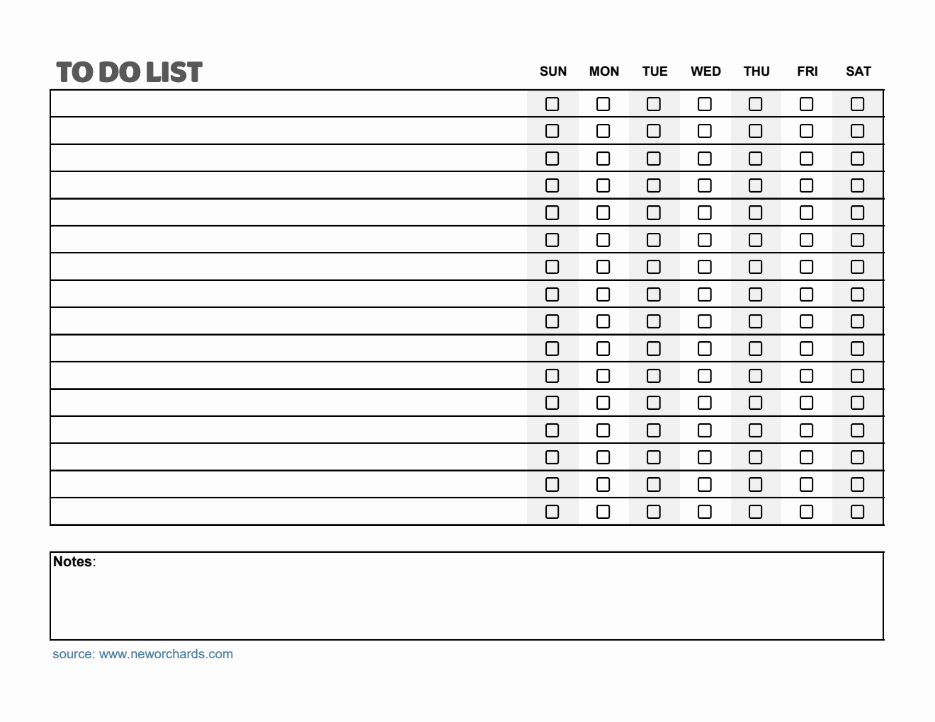 Free Weekly Checklist Templates (PDF, Word, Excel)
