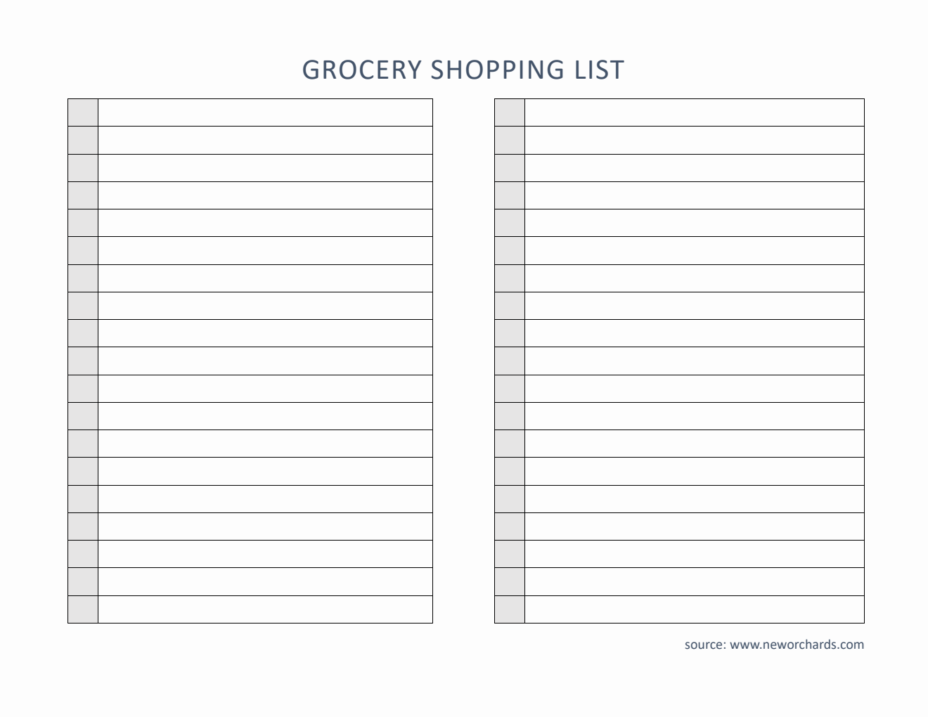 Free Simple Grocery List Template in PDF