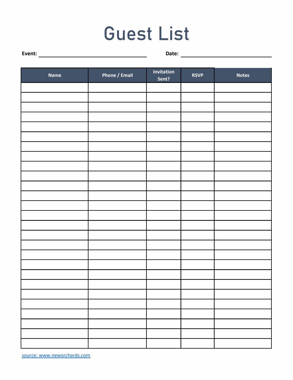 Free Excel Event Planning Templates
