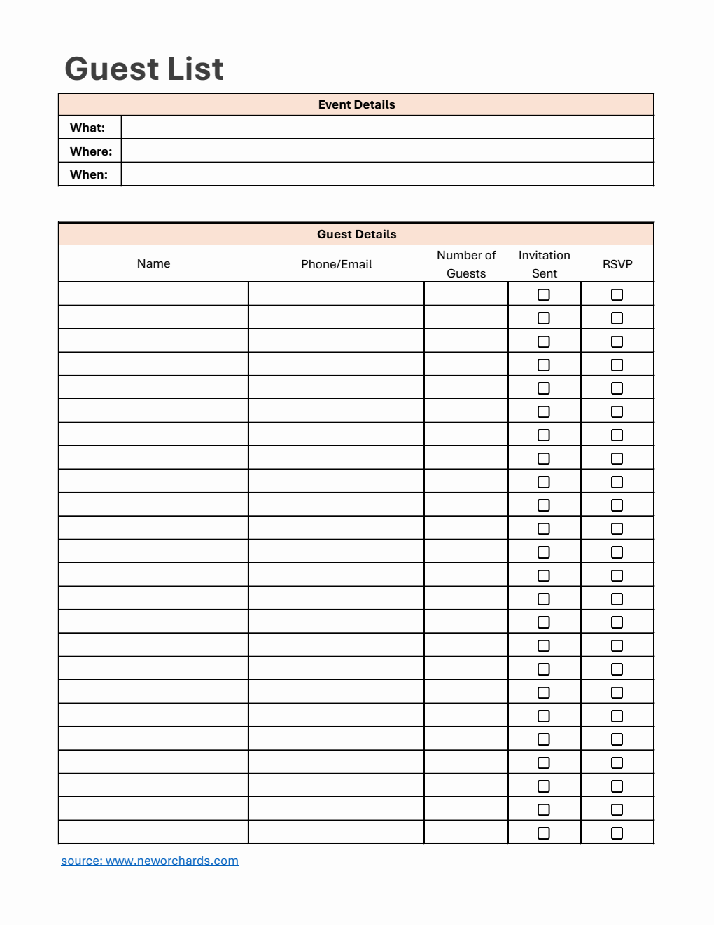Free Excel Event Planning Templates